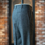 IGT VBC GRAY FLANNEL TAPERED TROUSERS