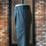 IGT VBC GRAY FLANNEL TAPERED TROUSERS