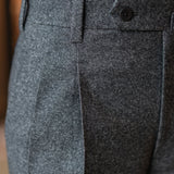 IGT VBC GRAY FLANNEL TAPERED TROUSERS