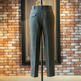 IGT MARLING & EVANS GLEN CHECK FLANNEL TAPERED TROUSERS