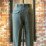 IGT MARLING & EVANS GLEN CHECK FLANNEL TAPERED TROUSERS