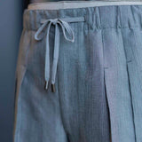IGT LINEN STRIPE TAPERED EASY TROUSERS