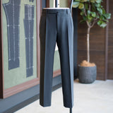 IGT STRETCH WOOL 2PLEATS TAPERED TROUSERS