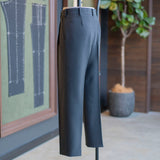IGT STRETCH WOOL 2PLEATS TAPERED TROUSERS