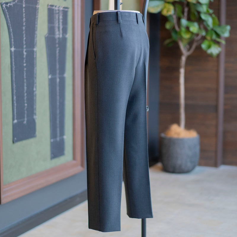 IGT STRETCH WOOL 2PLEATS TAPERED TROUSERS
