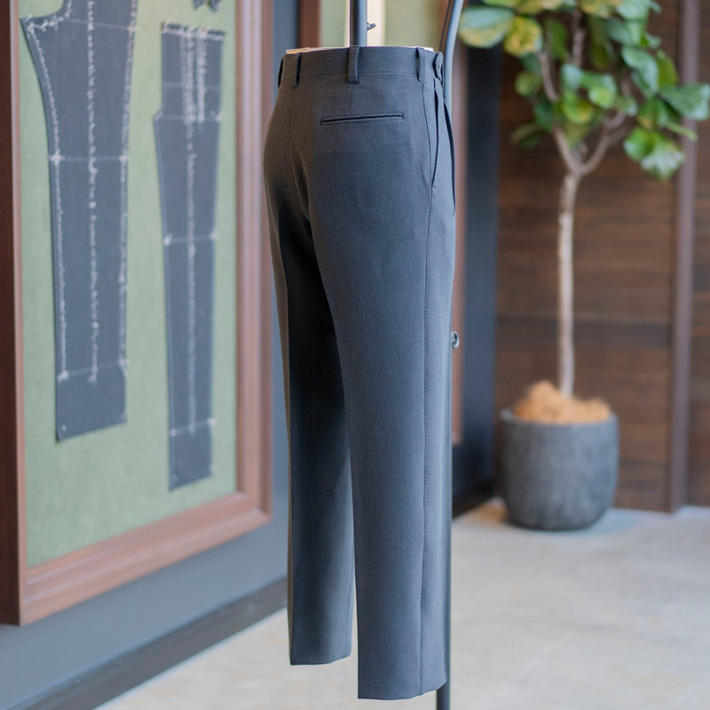 IGT STRETCH WOOL 2PLEATS TAPERED TROUSERS