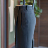 IGT STRETCH WOOL 2PLEATS TAPERED TROUSERS