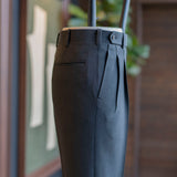 IGT STRETCH WOOL 2PLEATS TAPERED TROUSERS