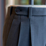 IGT STRETCH WOOL 2PLEATS TAPERED TROUSERS
