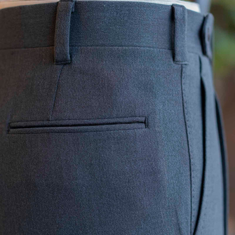 IGT STRETCH WOOL 2PLEATS TAPERED TROUSERS