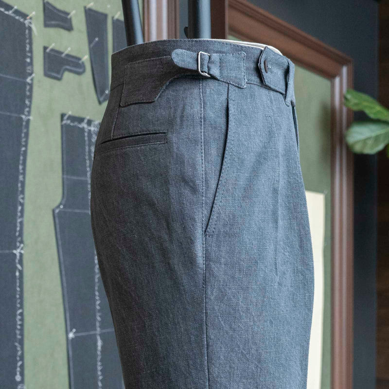 IGT BIO WASH DENIM 2PLEATS TROUSERS