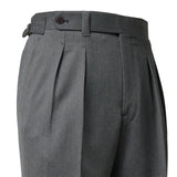 IGT COVERT CLOTH SIDE ADJUSTER TROUSERS CHARCOAL GRAY