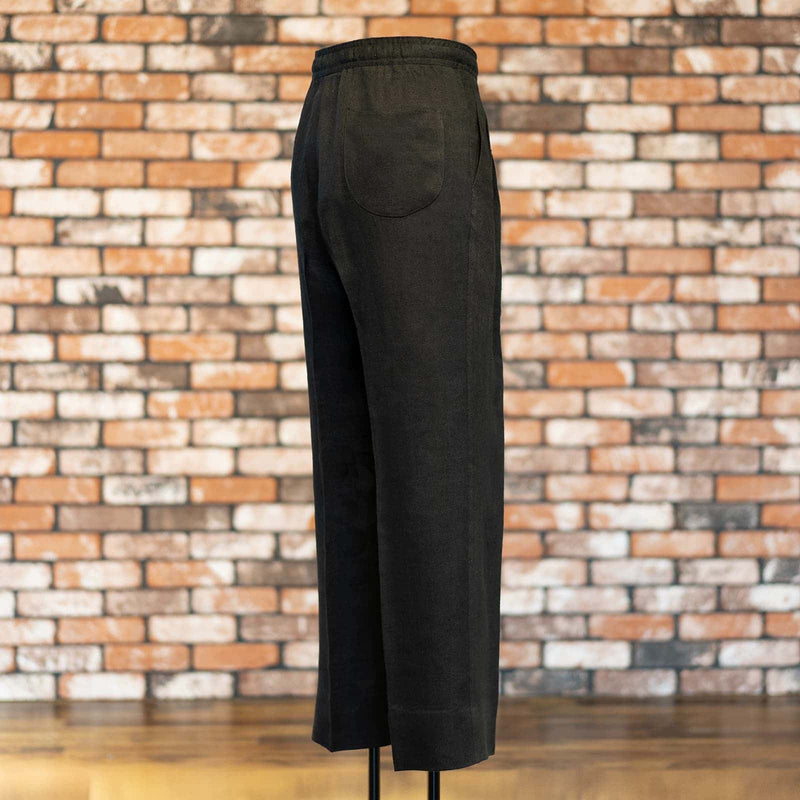 IGT BLACK LINEN EASY TROUSERS